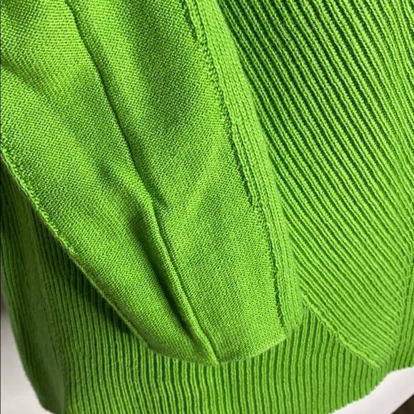 DAMASK DIRECTIONAL Ribbed Knit Split Hem 3/4 Sleeve Cotton A-Line Sweater - Picture 6 of 8